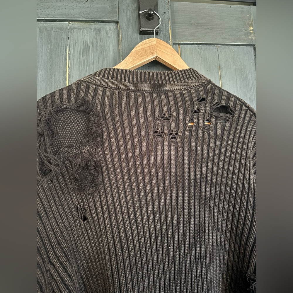 UNDERWATER Wasteland RIPPED Sweater Charcoal //Distressed Sweater Sz L NWT - Picture 11 of 16